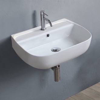 Bathroom Sink Small Ceramic Wall Mounted or Vessel Sink CeraStyle 078500-U